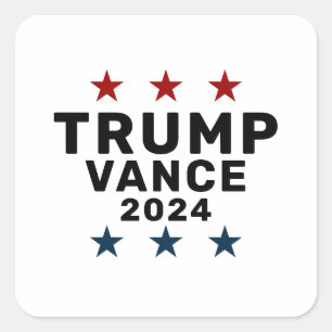 Trump Vance 2024 Classic Star Square Sticker