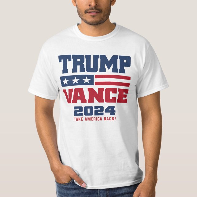 Trump Vance 2024 Donald Trump J.D. Vance T-Shirt (Front)