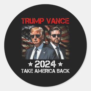 Trump Vance 2024 Donald Trump J.d. Vance Take Amer Classic Round Sticker