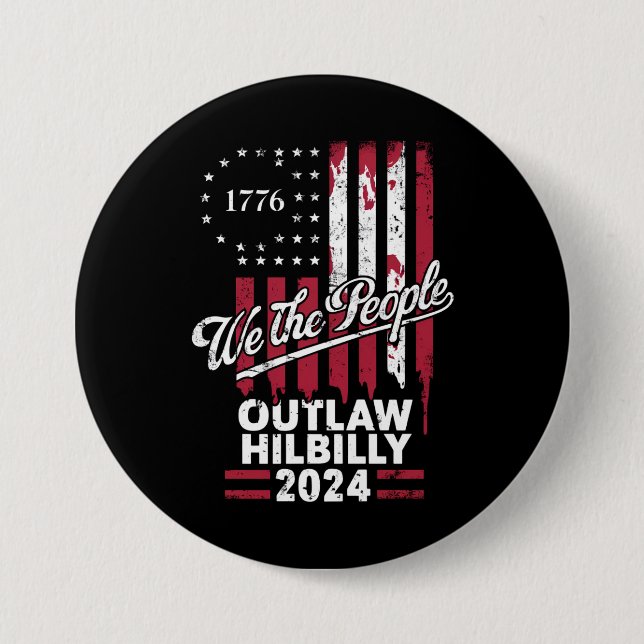 Trump Vance 2024 Donald Trump Outlaw Hillbilly  7.5 Cm Round Badge (Front)