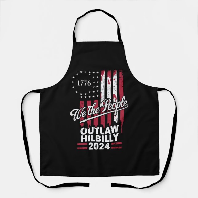 Trump Vance 2024 Donald Trump Outlaw Hillbilly  Apron (Front)