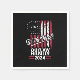 Trump Vance 2024 Donald Trump Outlaw Hillbilly  Napkin