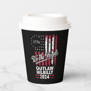 Trump Vance 2024 Donald Trump Outlaw Hillbilly Paper Cups