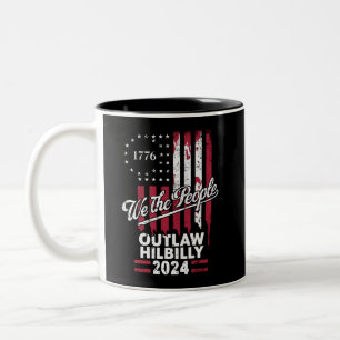 Trump Vance 2024 Donald Trump Outlaw Hillbilly  Two-Tone Coffee Mug