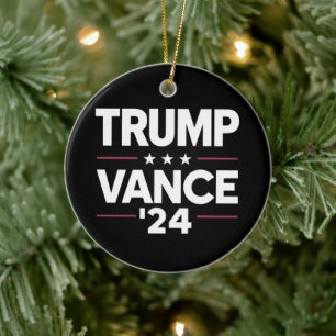 Trump Vance 2024 For President VP USA Election Ceramic Tree Decoration