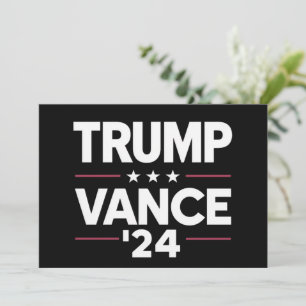 Trump Vance 2024 For President VP USA Election Invitation