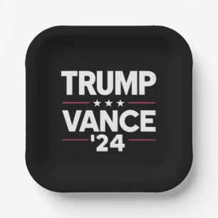 Trump Vance 2024 For President VP USA Election Paper Plate