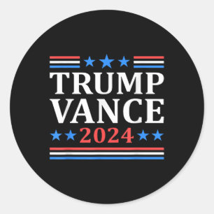 Trump Vance 2024 For President Vp Usa Election Pat Classic Round Sticker