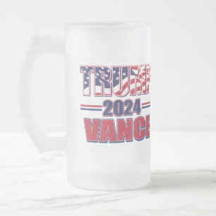 Trump Vance 2024 Frosted Glass Beer Mug