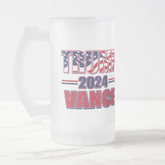 Trump Vance 2024 Frosted Glass Beer Mug
