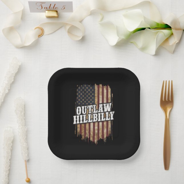Trump Vance 2024 J.D. Vance Outlaw Hillbilly  Paper Plate (Wedding)