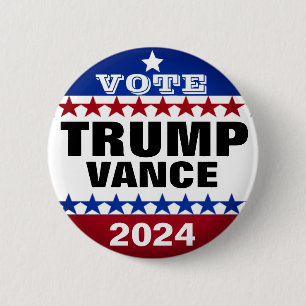 Trump vance 2024 make america great again  6 cm round badge