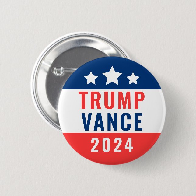 Trump Vance 2024 Make America Great Again Election 6 Cm Round Badge (Front & Back)