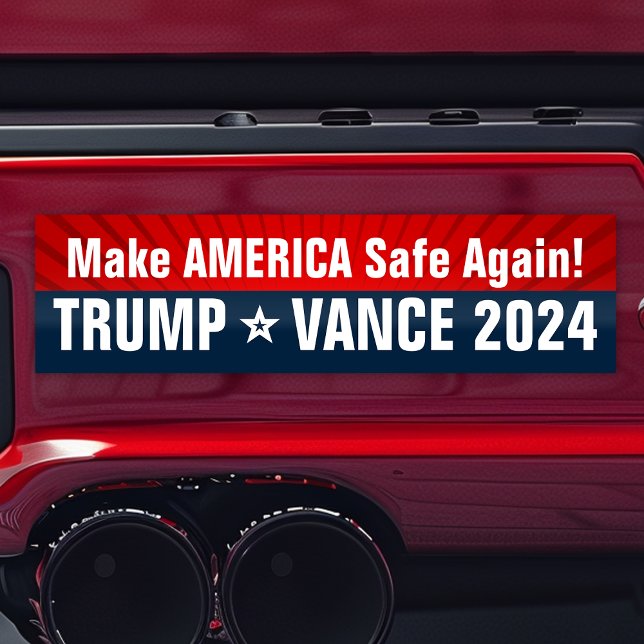 Trump Vance 2024 Make America SAFE Again Bumper Sticker (trump vance bumper sticker make america safe again)