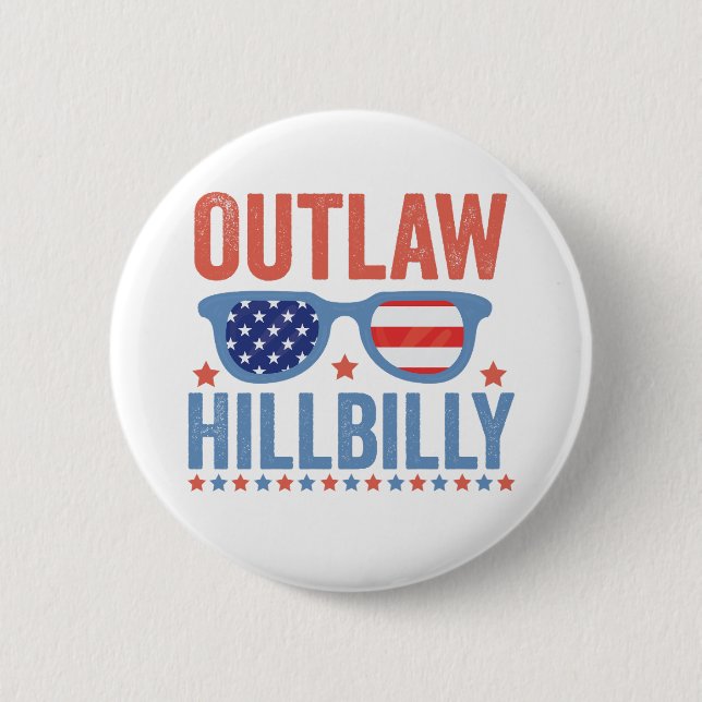 Trump Vance 2024 Outlaw Hillbilly Election   6 Cm Round Badge (Front)