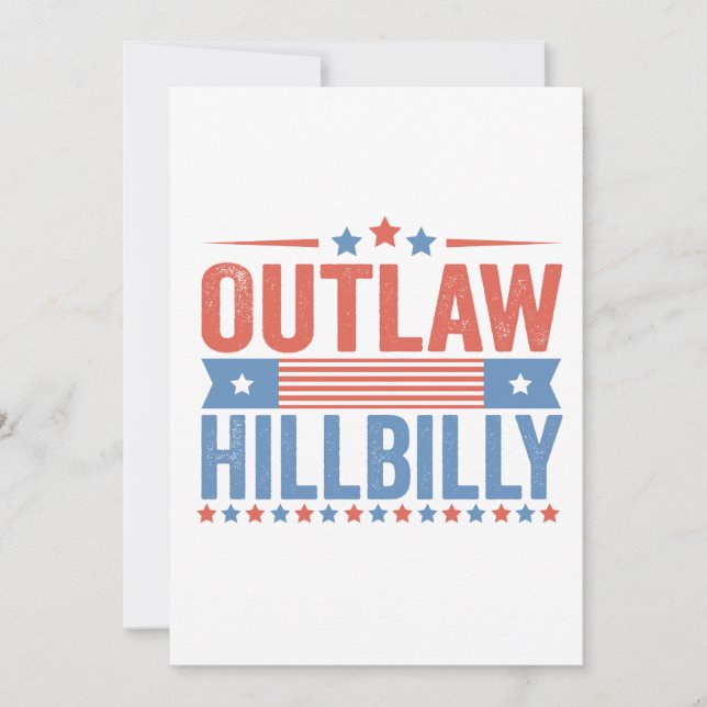 Trump Vance 2024 Outlaw Hillbilly Election   Thank You Card (Front)