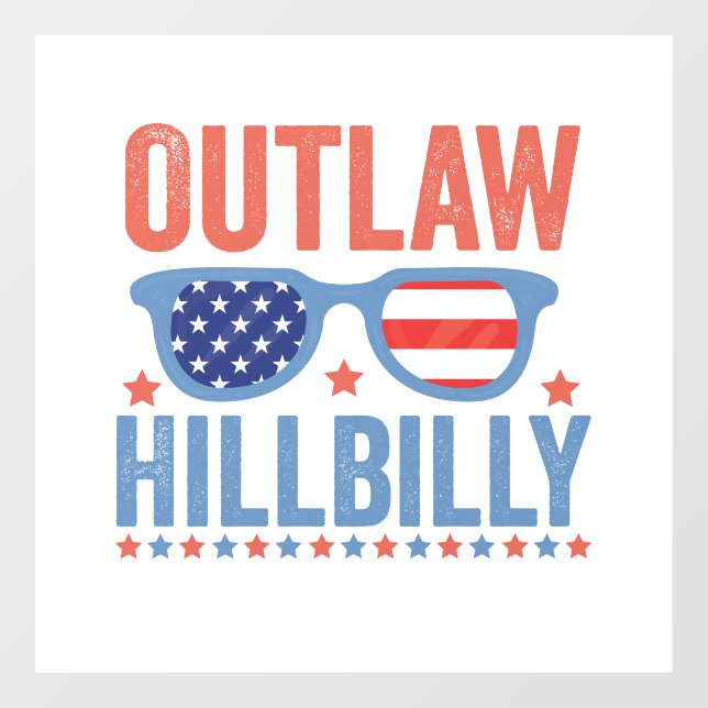 Trump Vance 2024 Outlaw Hillbilly Election   Window Cling (Sheet)
