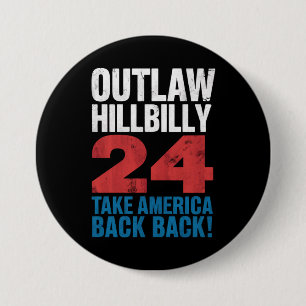 Trump Vance 2024 Outlaw Hillbilly US Flag Vintage 7.5 Cm Round Badge