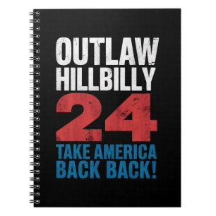 Trump Vance 2024 Outlaw Hillbilly US Flag Vintage Notebook