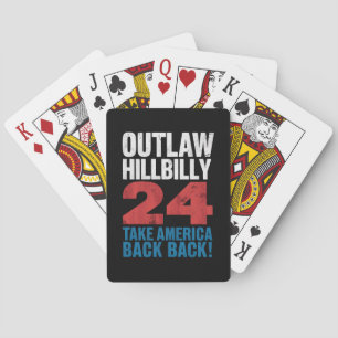 Trump Vance 2024 Outlaw Hillbilly US Flag Vintage Playing Cards