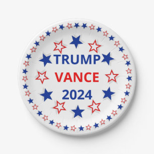 Trump, Vance 2024 Paper Plate