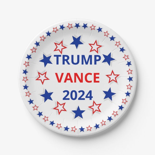 Trump, Vance 2024 Paper Plate (Front)