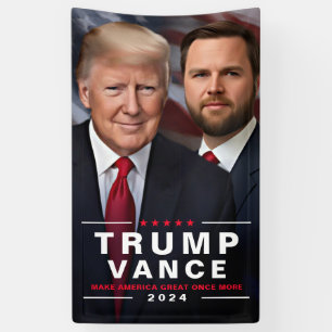 Trump Vance 2024 Political Campaign Banner