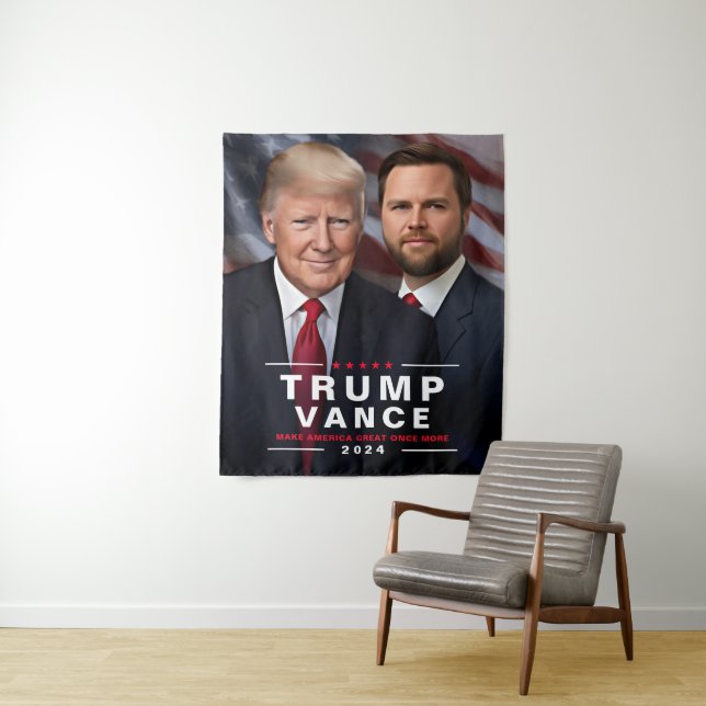 Trump Vance 2024 Political Campaign Tapestry (In Situ)