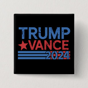 Trump Vance 2024 President 47 USA Vintage 15 Cm Square Badge