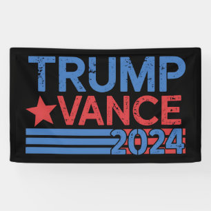 Trump Vance 2024 President 47 USA Vintage Banner