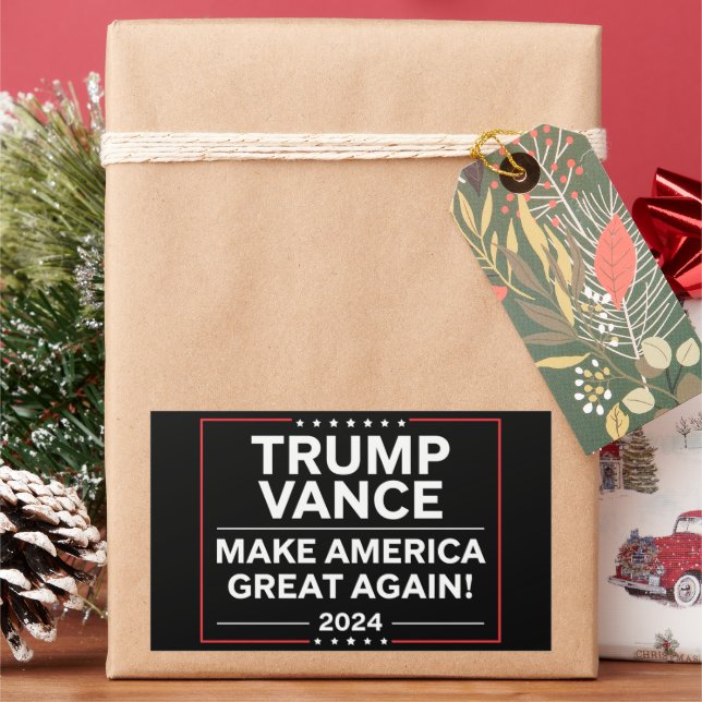 Trump Vance 2024 President JD Vance Vice MAGA Rectangular Sticker (Holiday)