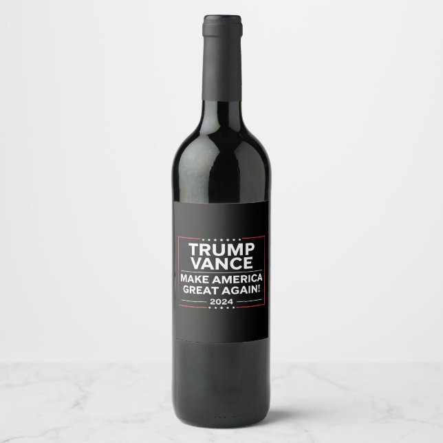 Trump Vance 2024 President JD Vance Vice MAGA Wine Label (Front)