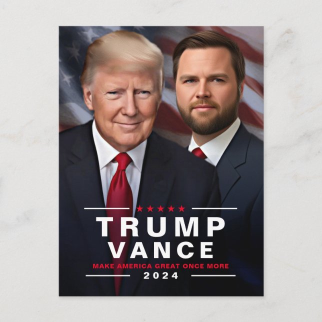 Trump Vance 2024 Presidential Campaign    Postcard (Front)