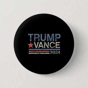Trump Vance 2024 Retro Stripe Trump Jd Vance  6 Cm Round Badge