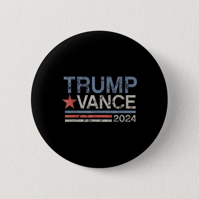 Trump Vance 2024 Retro Stripe Trump Jd Vance  6 Cm Round Badge (Front)