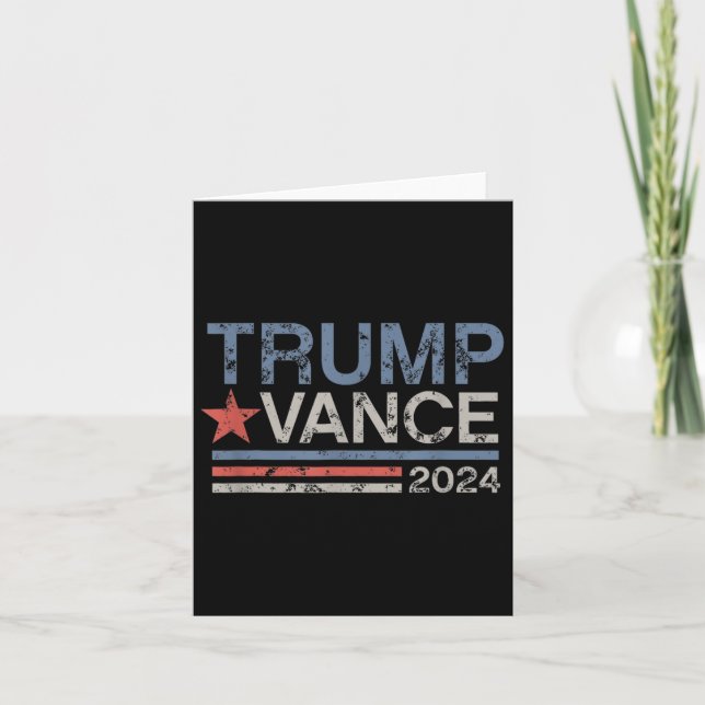 Trump Vance 2024 Retro Stripe Trump Jd Vance  Card (Front)