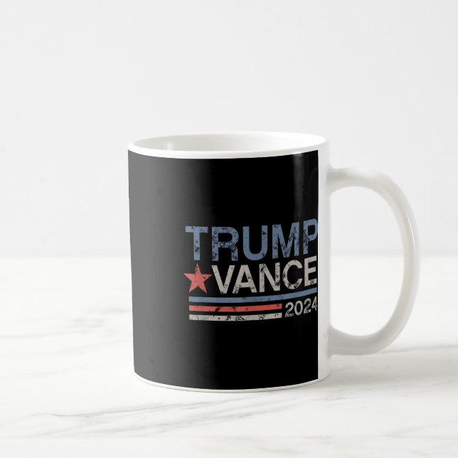 Trump Vance 2024 Retro Stripe Trump Jd Vance  Coffee Mug (Right)