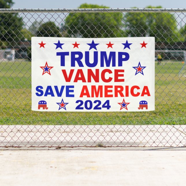 Trump Vance 2024 Save America Banner (Insitu)