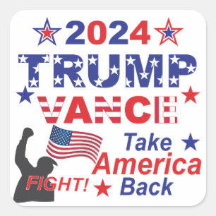TRUMP VANCE 2024 SQUARE STICKER