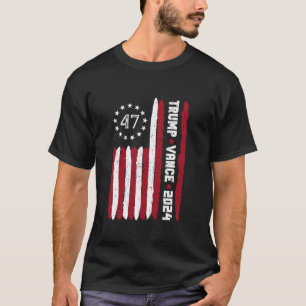 Trump Vance 2024 Take America Back USA Flag T Shir T-Shirt