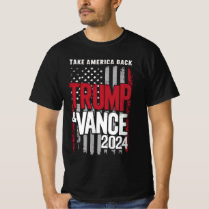 Trump Vance 2024 US Flag Take America Back T-Shirt