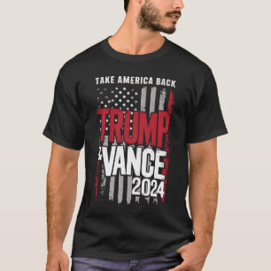 Trump Vance 2024 US Flag Take America Back T-Shirt