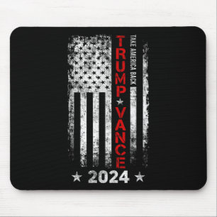 Trump Vance 2024 Us Flag Vintage -take America Bac Mouse Mat