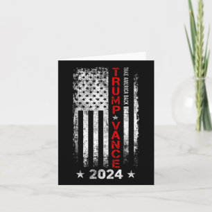 Trump Vance 2024 Us Flag Vintage -take America Byc Card