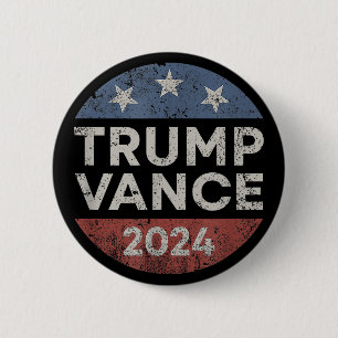 Trump Vance 2024 Vice President VP Election Retro  6 Cm Round Badge