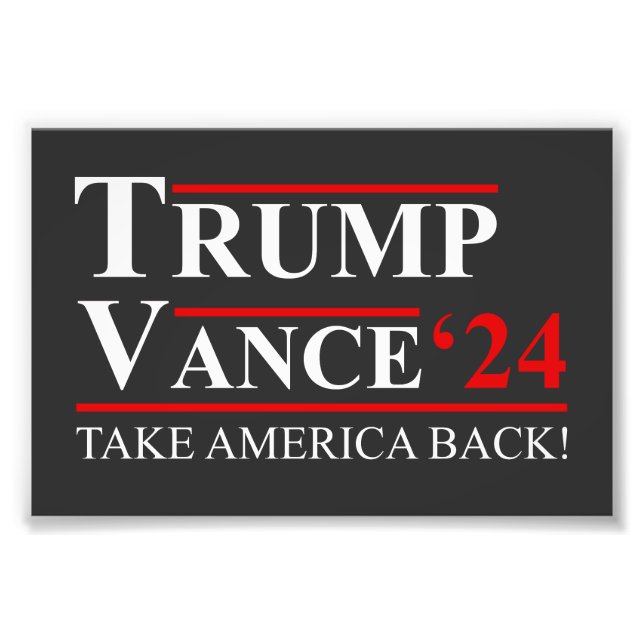 Trump Vance 2024 Vice President VP Trump 2024 Photo Print (Front)