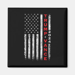 Trump Vance 2024 Vintage Subdued Vertical Flag Magnet