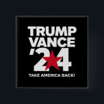 Trump Vance 2024 Vote Trump 2024 Election 15 Cm Square Badge<br><div class="desc">Trump Vance 2024 Vote Trump 2024 Election</div>