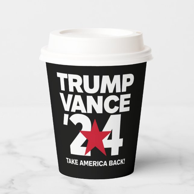 Trump Vance 2024 Vote Trump 2024 Election Paper Cups (Front)