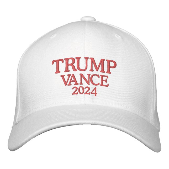 Trump Vance 2024 White Embroidered Hat (Front)